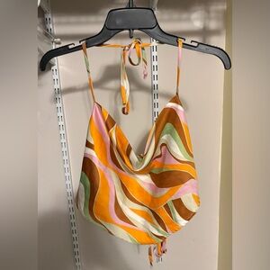 Windsor Multicolor Swirl Cowl Neck Top